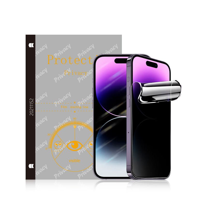 JJT TPU matte privacy cutting-film product shown with a phone application