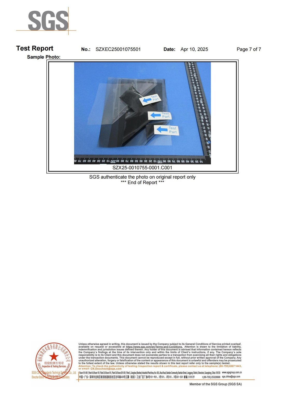 SGS Test Report