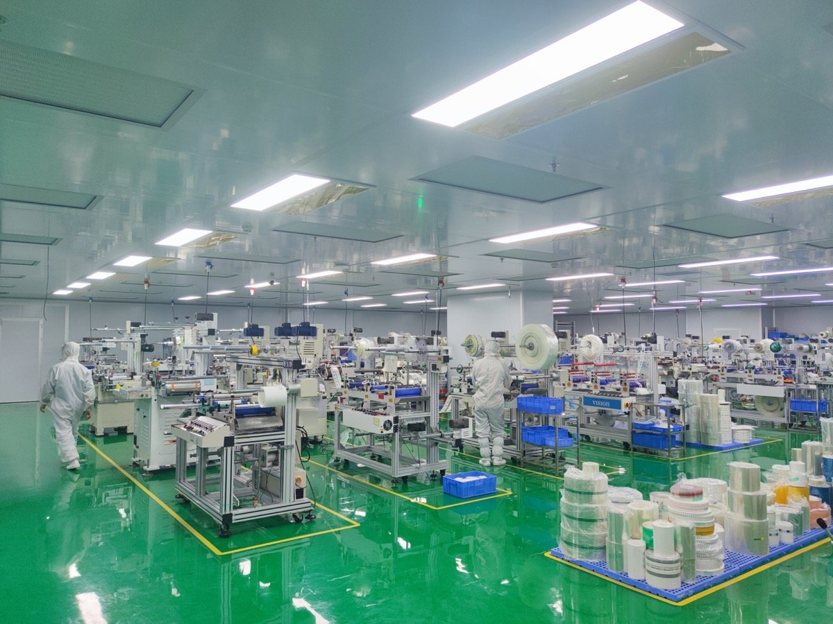 JJT screen protector factory — cleanroom production line