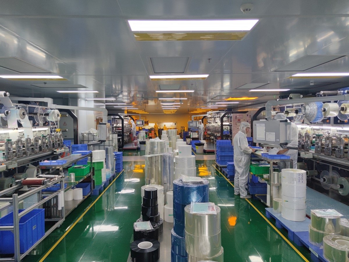JJT screen protector factory — material slitting station