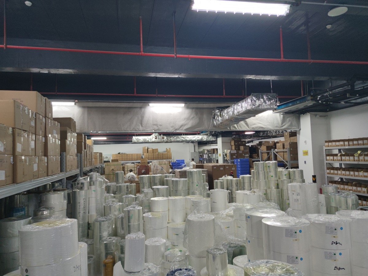 JJT screen protector factory — finished goods warehouse